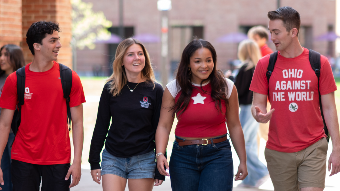 Students walking outside