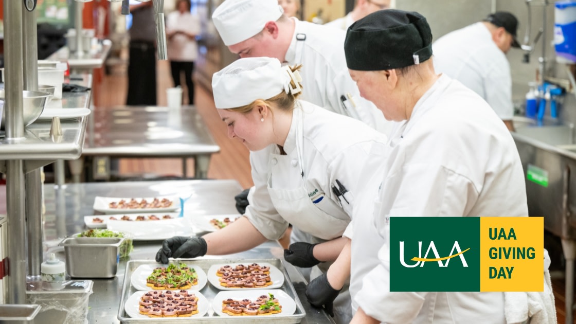 Chef's prepare food during UAA's 2024 Celebrity Chef Invitational