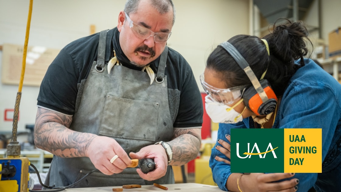 UAA Student learns to make Inupiaq-style snow goggles