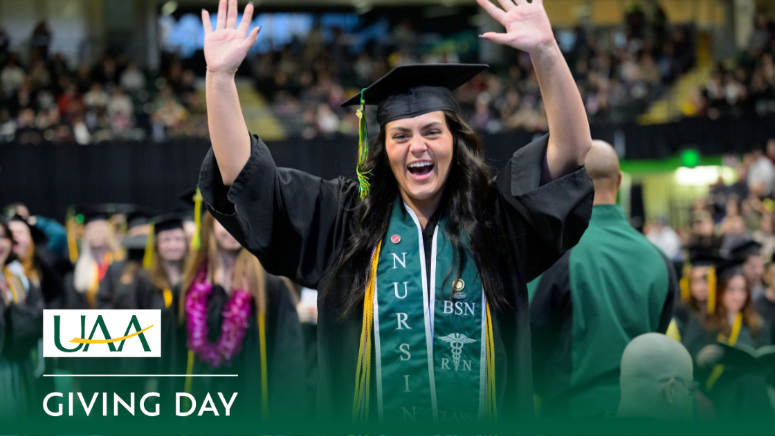UAA Nursing student at commencement