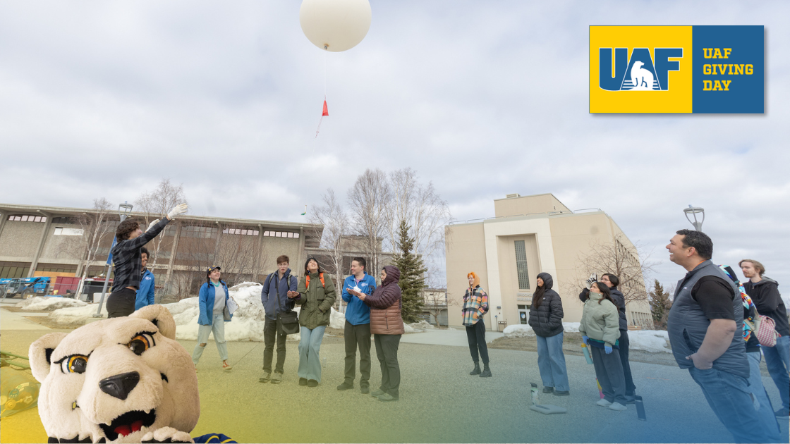 UAF College of Engineering and Mines students performing a project on campus