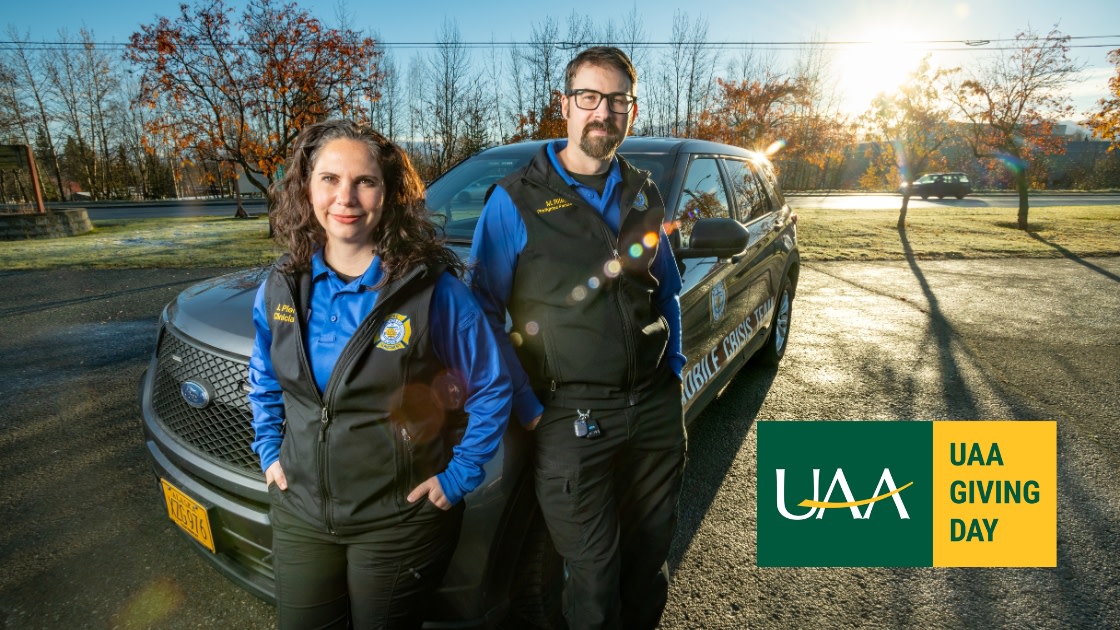 UAA Alums Jennifer Pierce, and Michael Riley on the Anchorage Fire Department's Mobile Crisis Team.