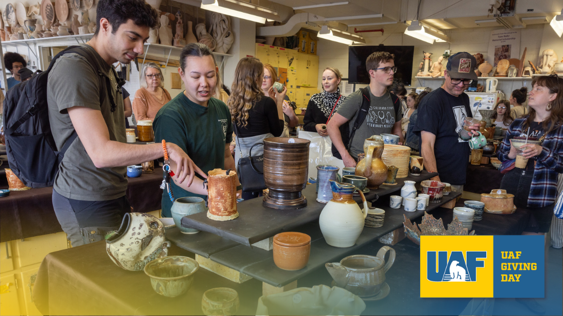 UAF students learning about pottery