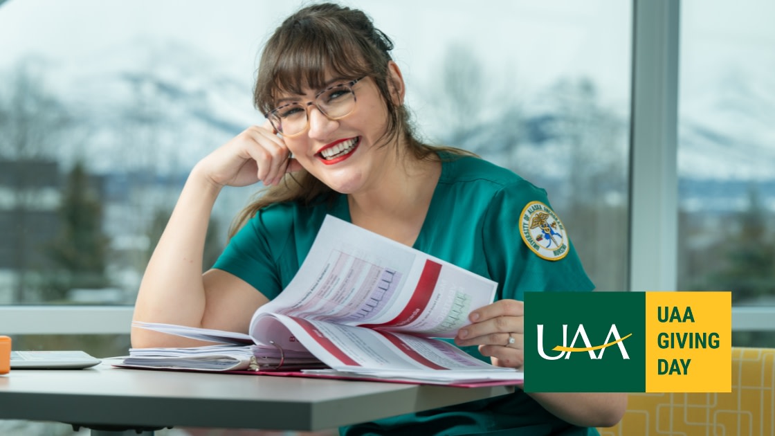 UAA RRANN nursing senior studies at the Health Sciences Building.
