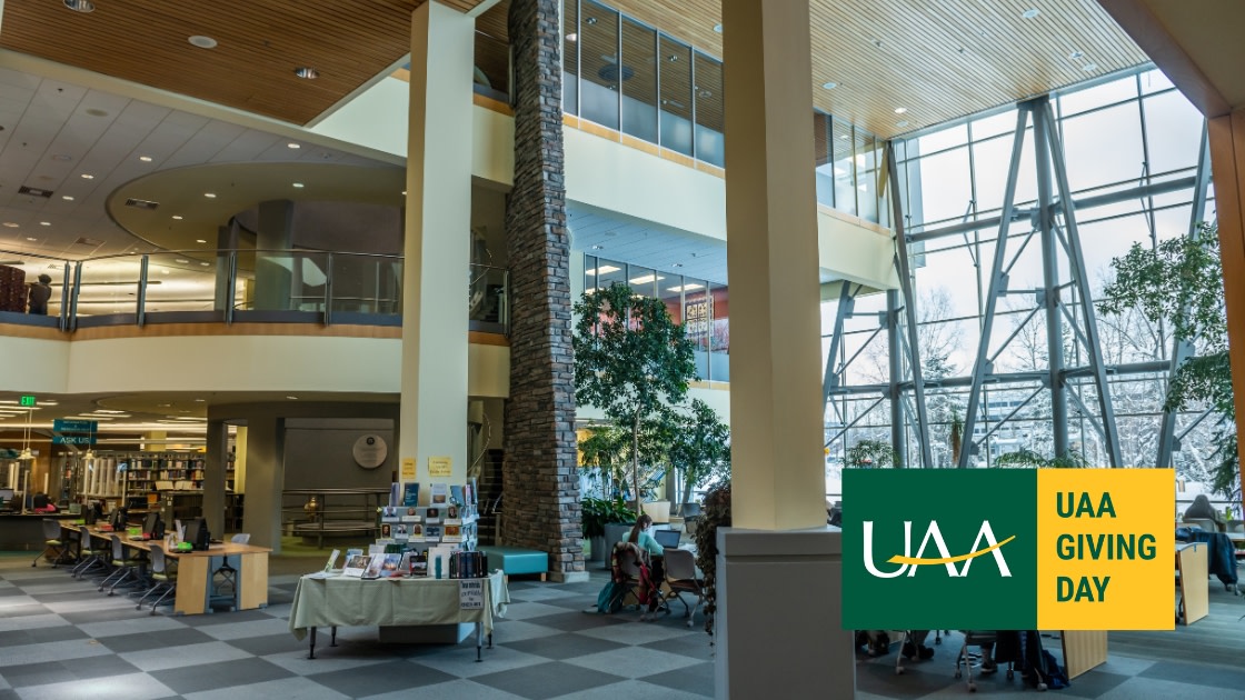 Students study in UAA's Consortium Library early in the Spring Semester.