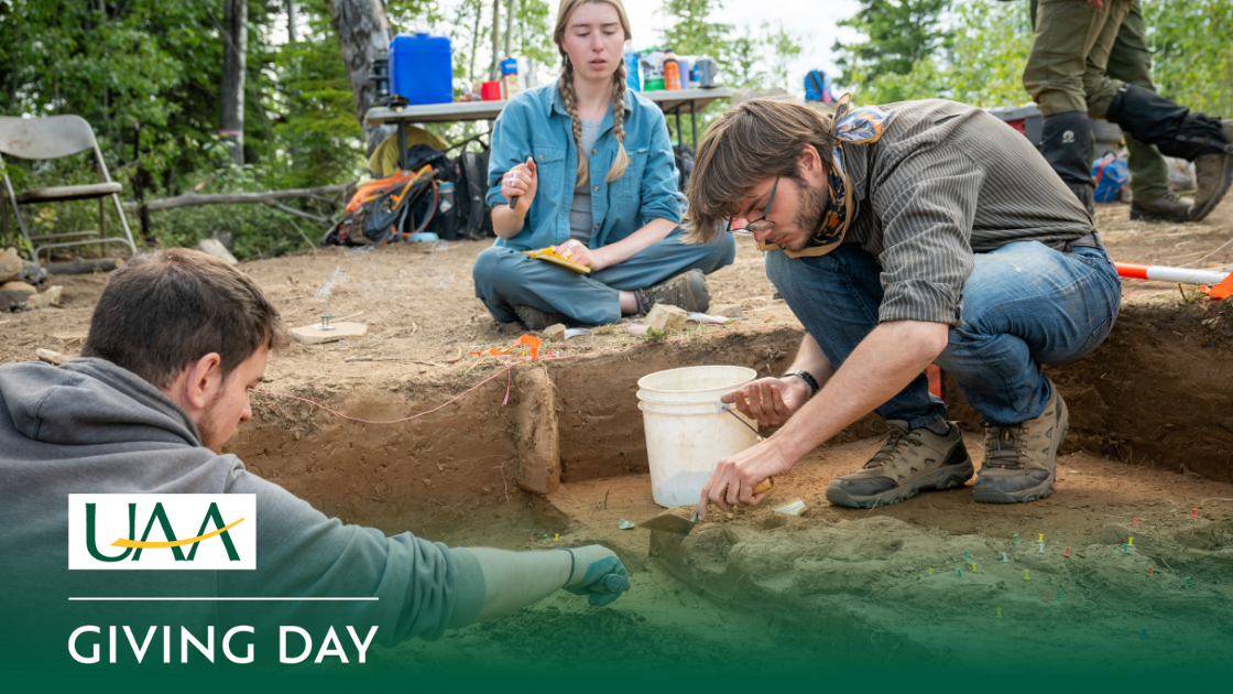 UAA Students learn to excavate and survey an early-mid Holocene site