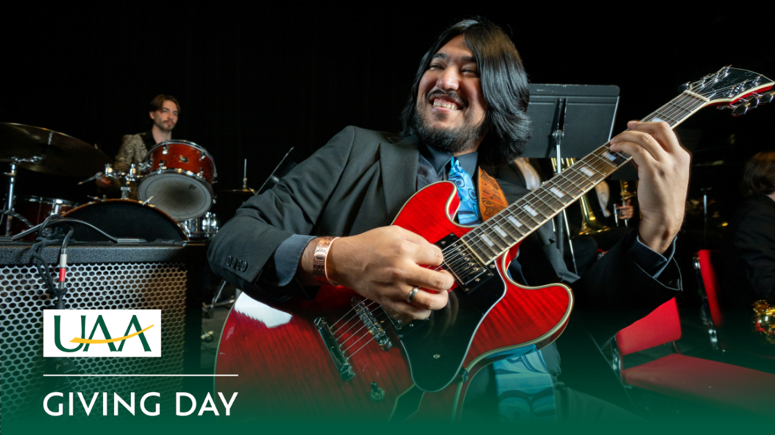 UAA Jazz Ensemble and student singers prepare for a performance