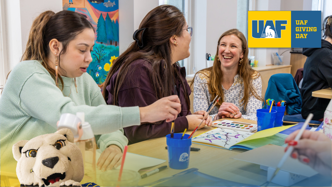 UAF students painting in class
