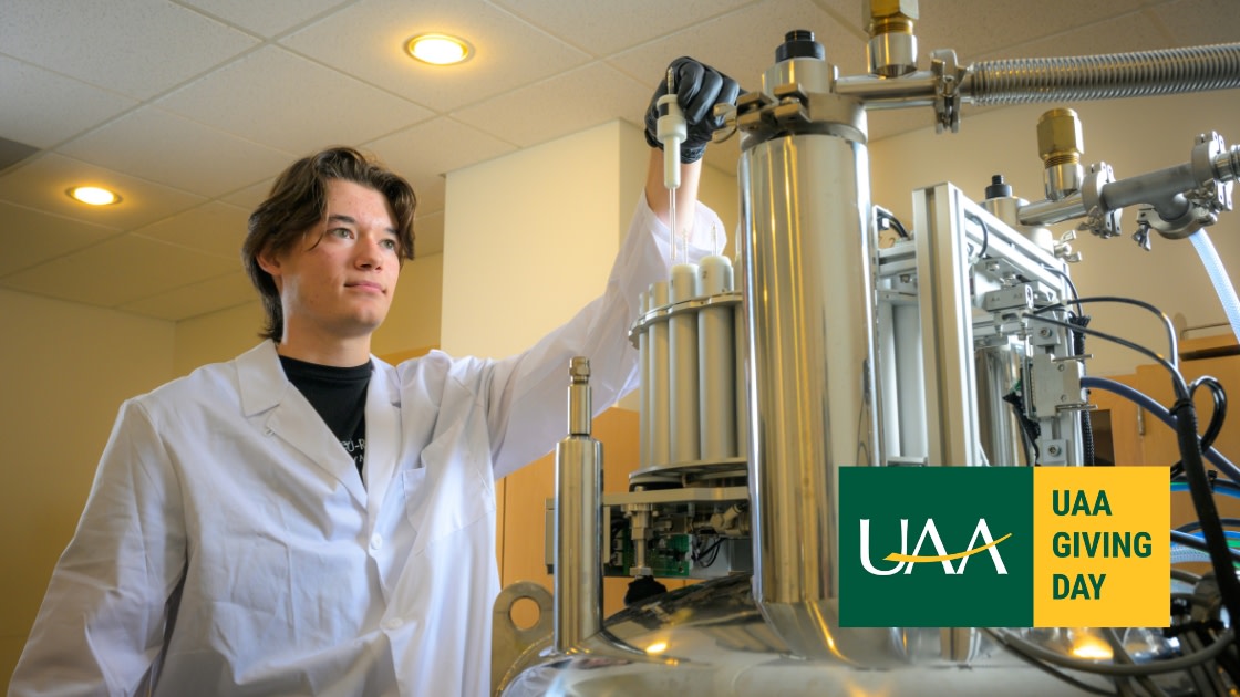 Chemistry major uses Nuclear Magnetic Resonance (NMR) Spectroscopy equipment