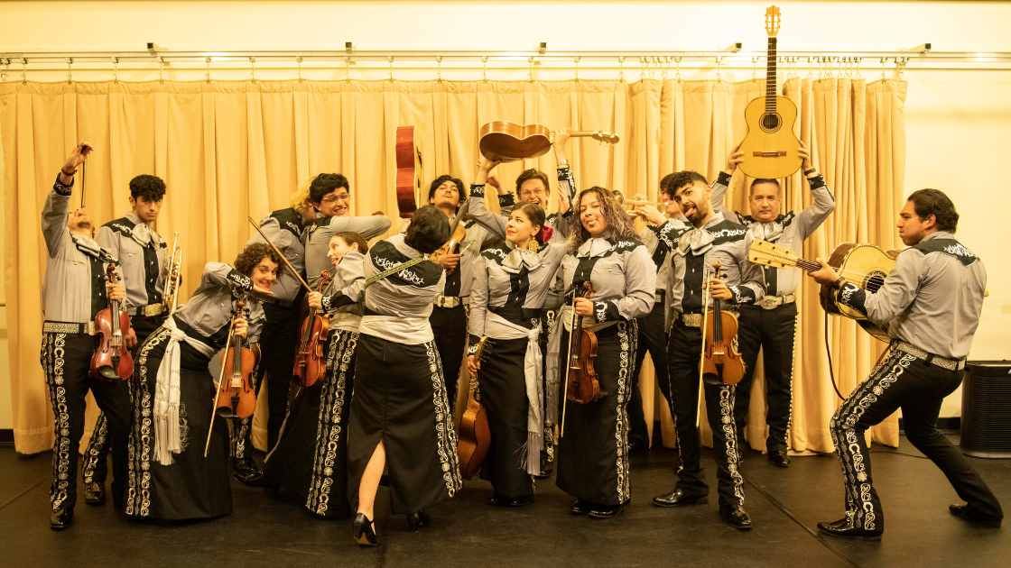 Mariachi Eterno letting loose backstage.