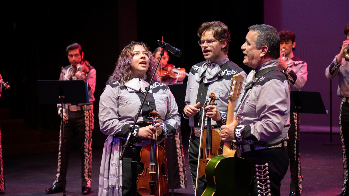 Mariachi Eterno letting loose backstage.