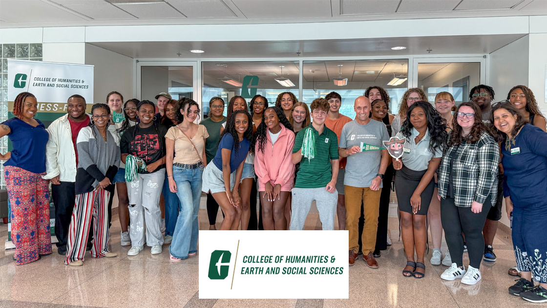 CHESS students and Dean Chris Boyer outside the Dean's Office