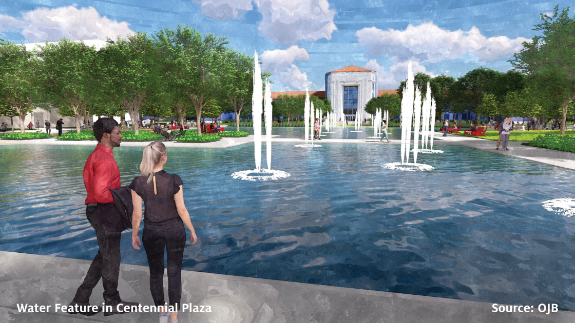 Water Feature in Centennial Plaza