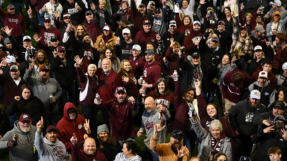 UM alumni gather to cheer on the Grizzly football team in Frisco, Texas.