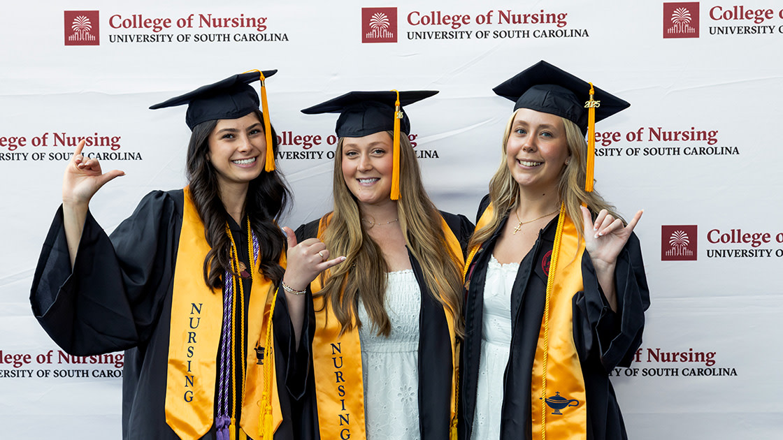 Three nursing students at convocation