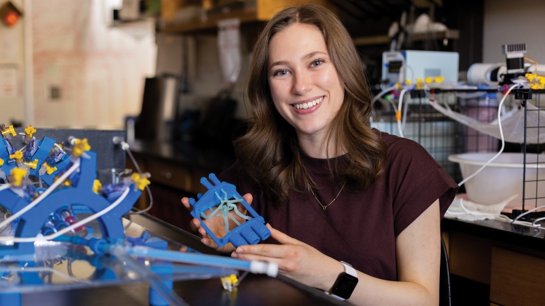 NAU engineering student in the lab