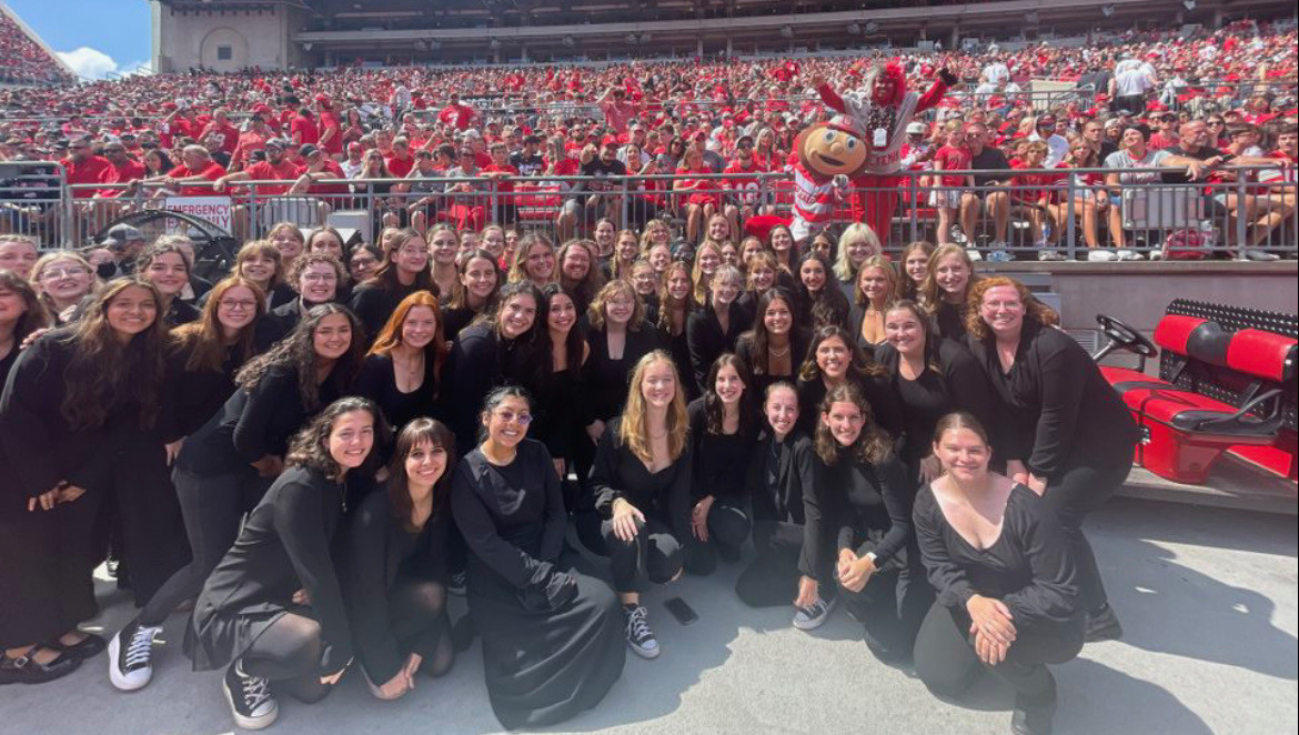 Women's Glee at an OSU football game