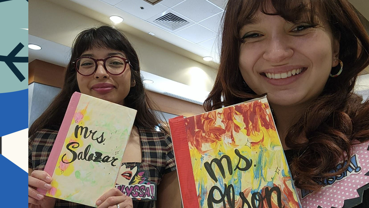NAU art education students and future teachers at a journal book lesson demonstration.