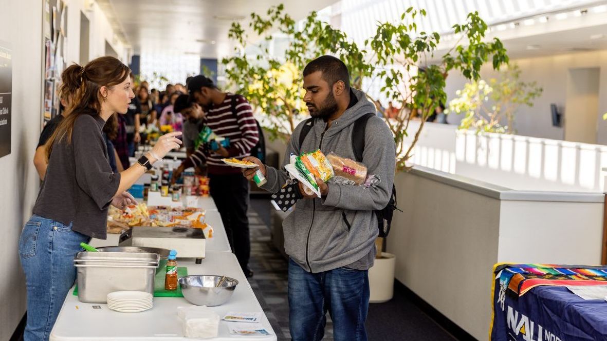 Distribution of Louie's Cupboard pantry items to students
