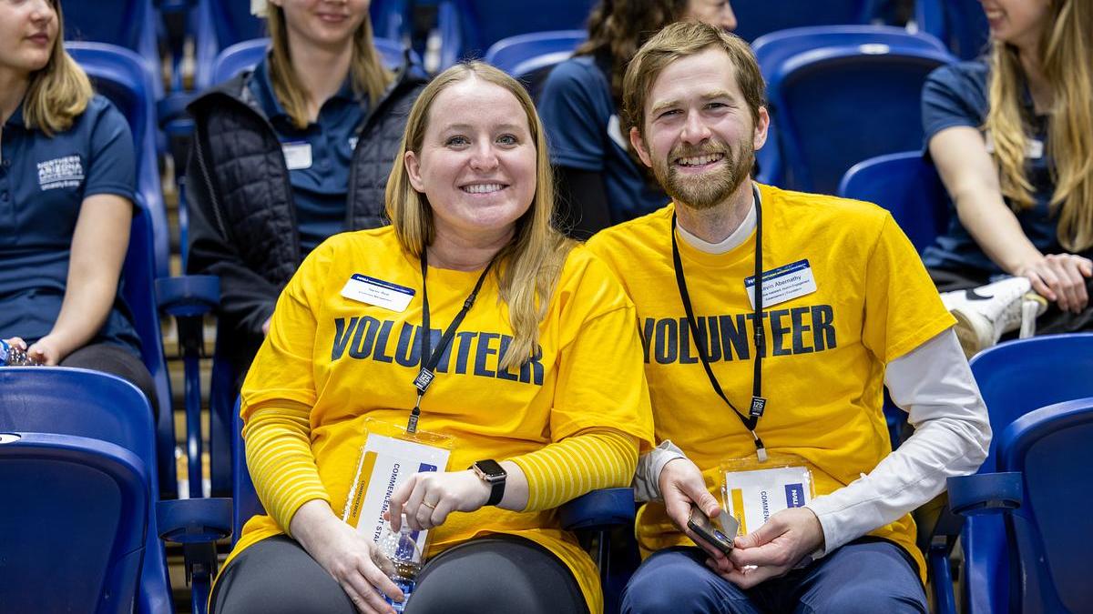 Volunteers at an NAU athletics event.