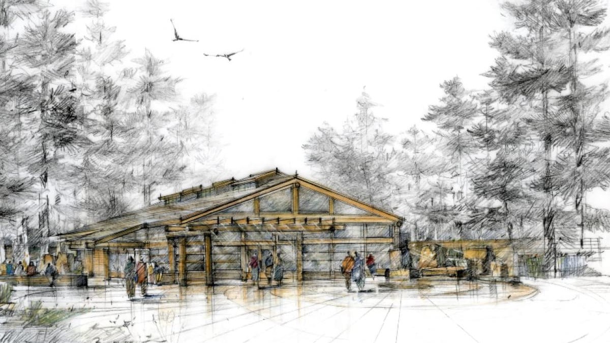 Artist rendering of the Proposed Plans for the Coast Salish Longhouse