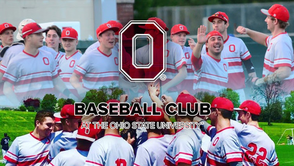 Baseball Club players at The Ohio State University standing together in a huddle
