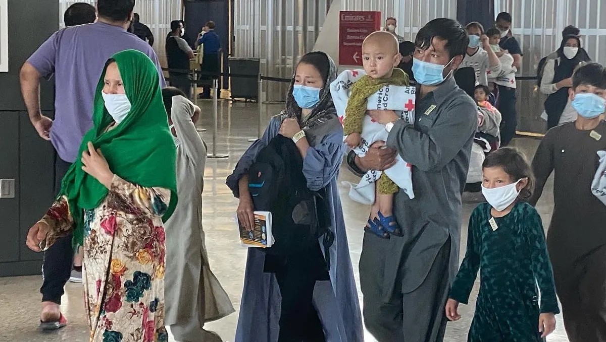 Afghan family arriving in the United States