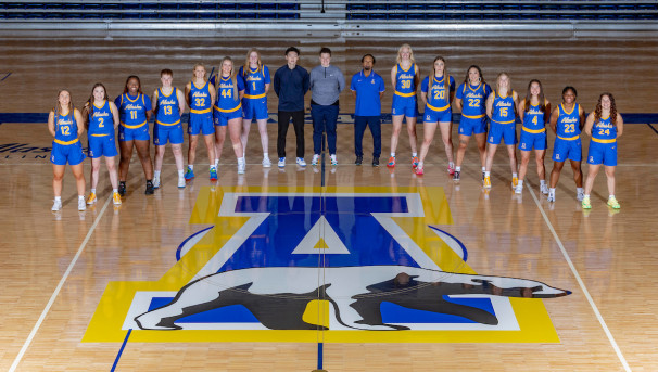 2024-25 Season team photo of Women's Basketball and the coaching staff.