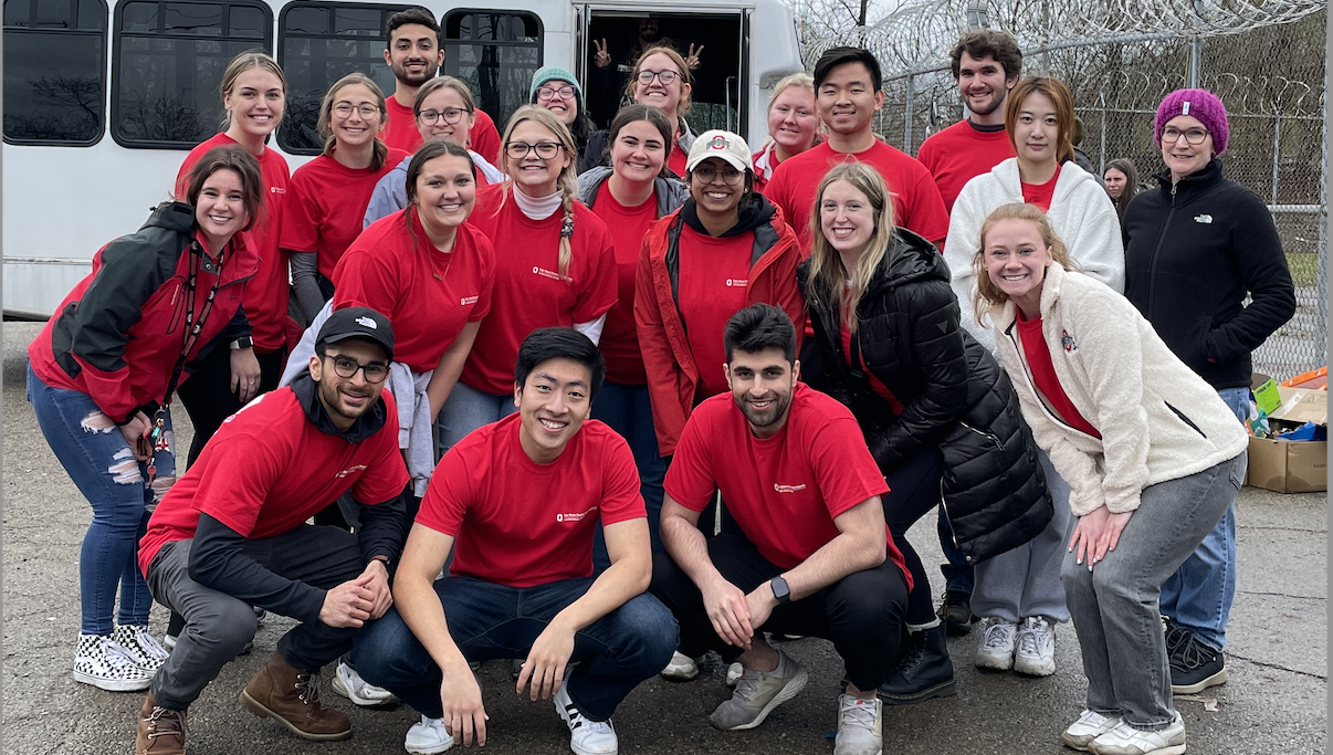 A large group of volunteers