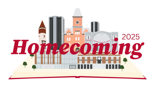 College of Nursing Homecoming 2025 Logo; behind is various OSU campus locations