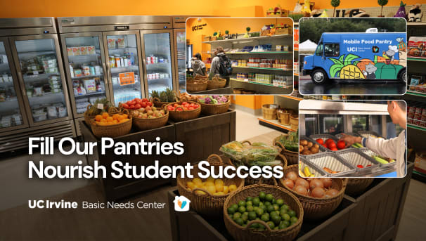 A collage of the Basic Needs FRESH and Mobile Pantries.