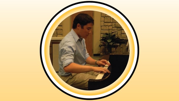 Mitchell Schnure playing the piano