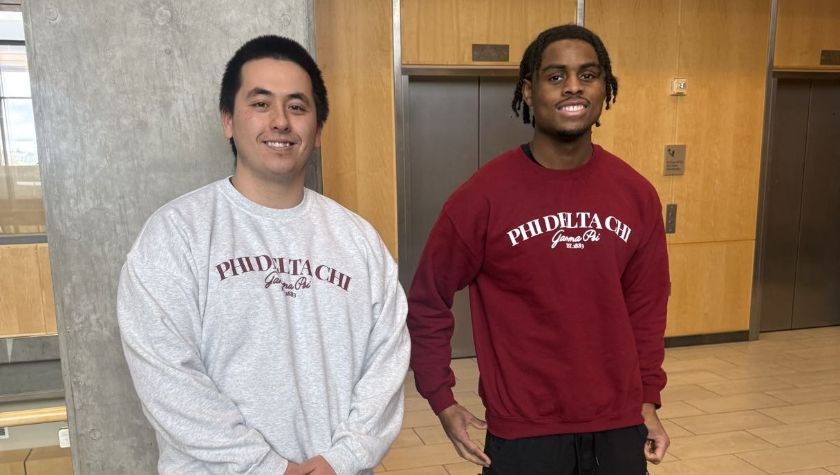 PDC Members wearing merchandise funded by last year's CougStarter project