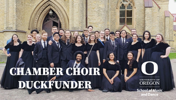 A picture of the UO Chamber Choir at their performance in Spain