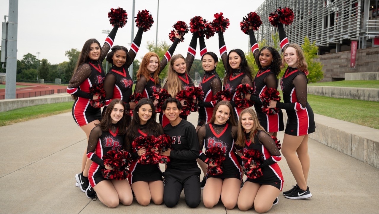 The Dance Team posing outside of ECAV.