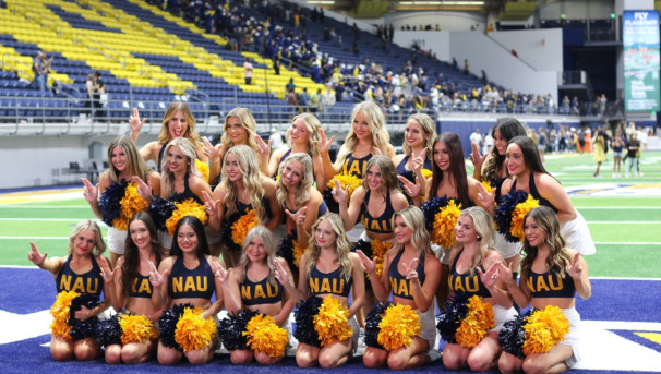 Dance team posing at the skydome