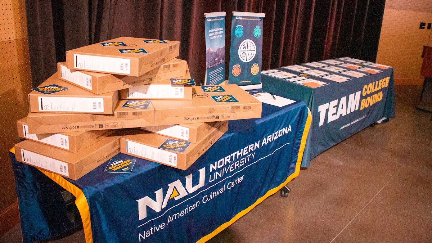 Team College Bound table with laptops