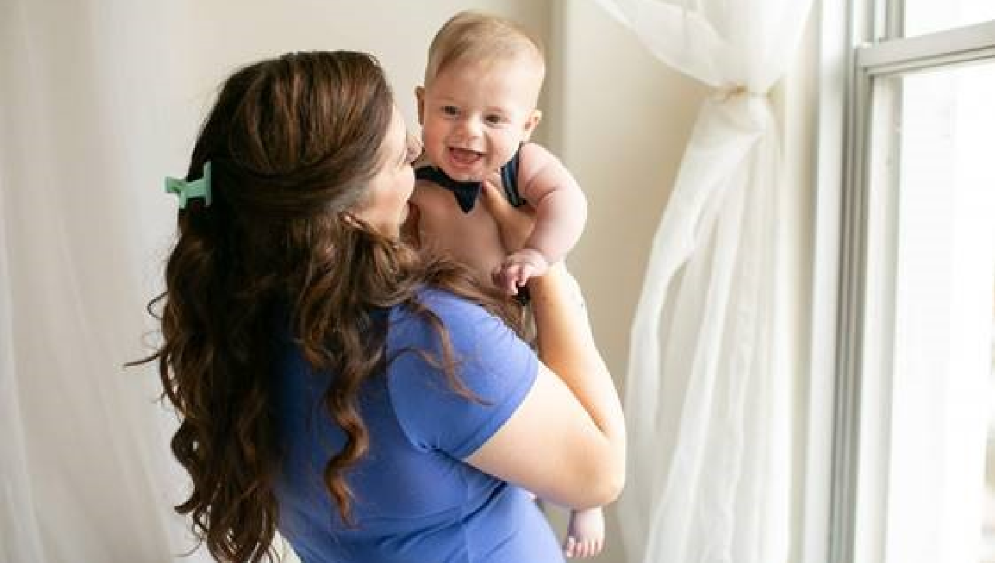 Mom holding Ben