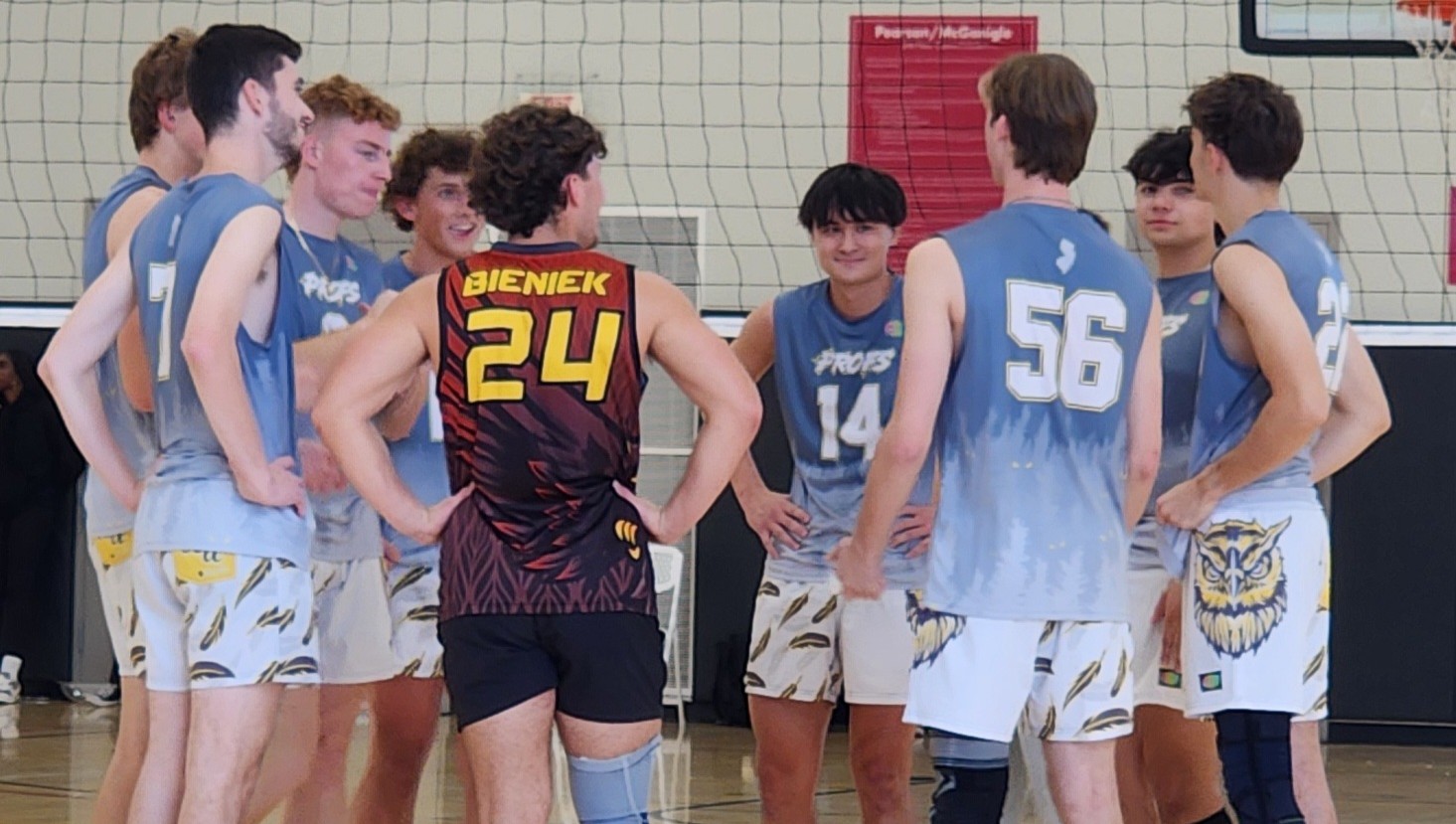 Team huddle on the court
