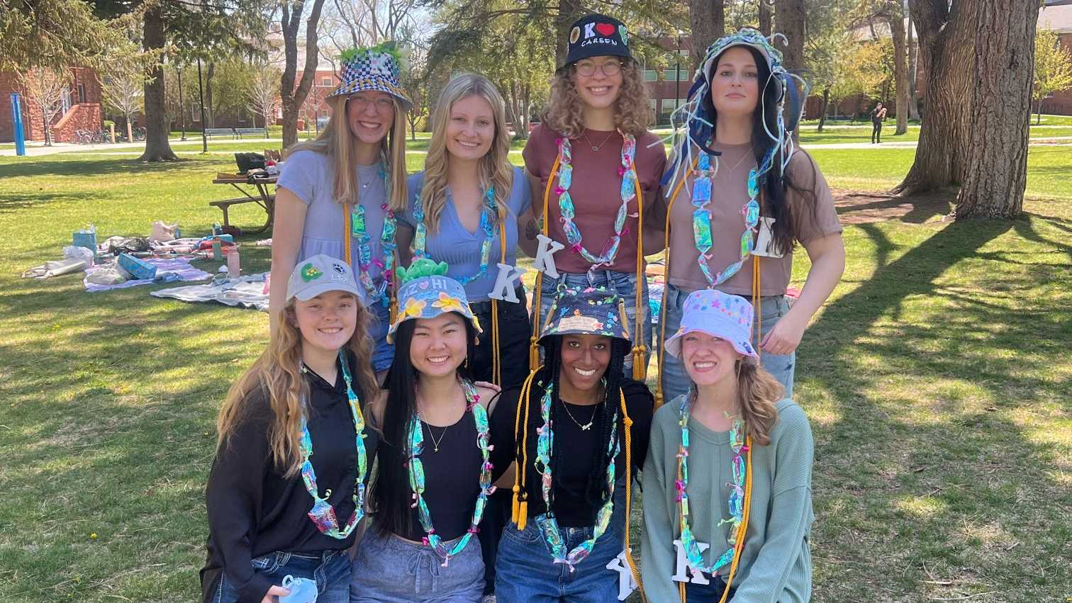 Celebrating the graduating seniors of Spring 2024 with our decorated hat tradition
