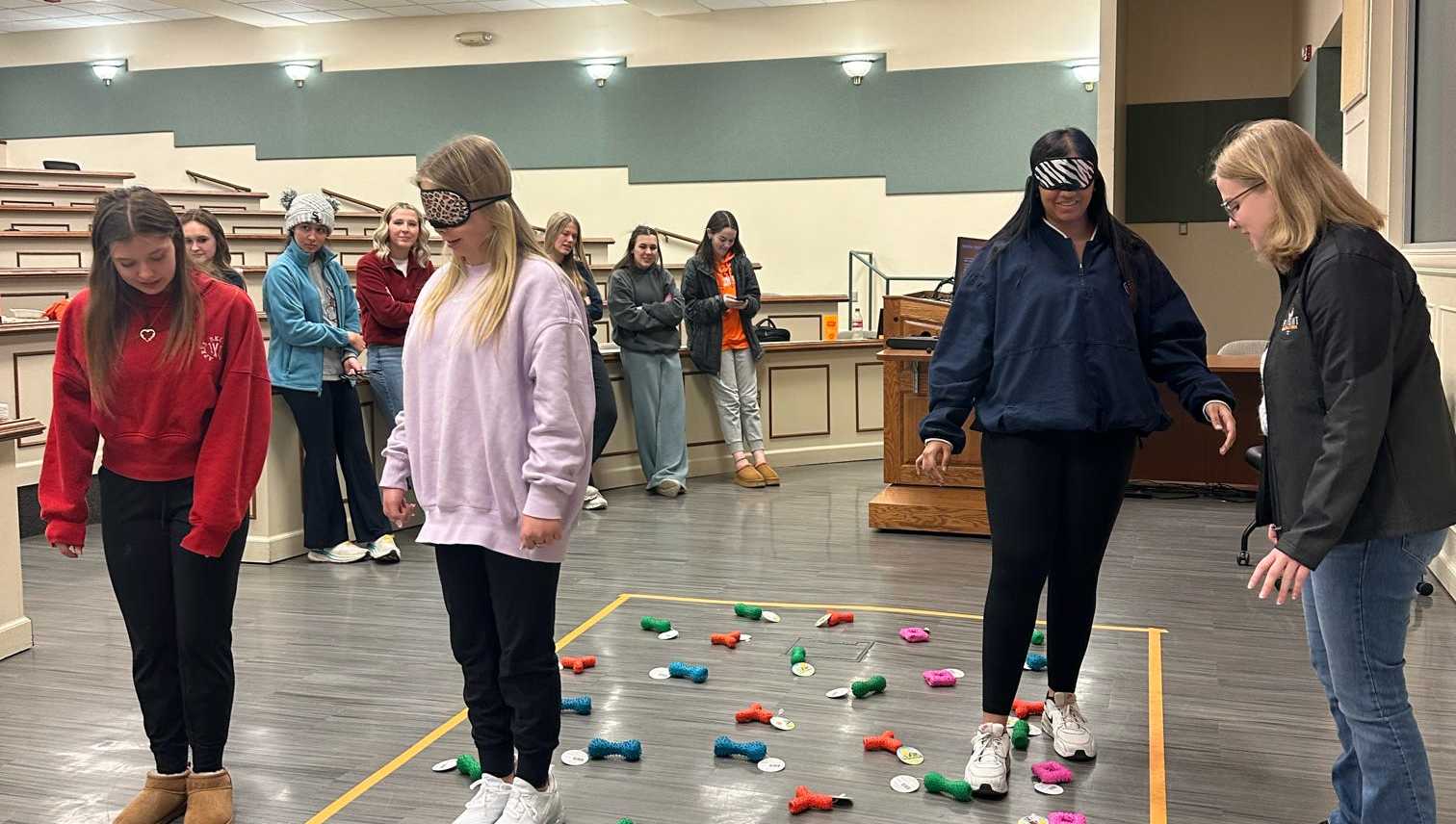 ELA Playing Our Minefield Team Building Game!