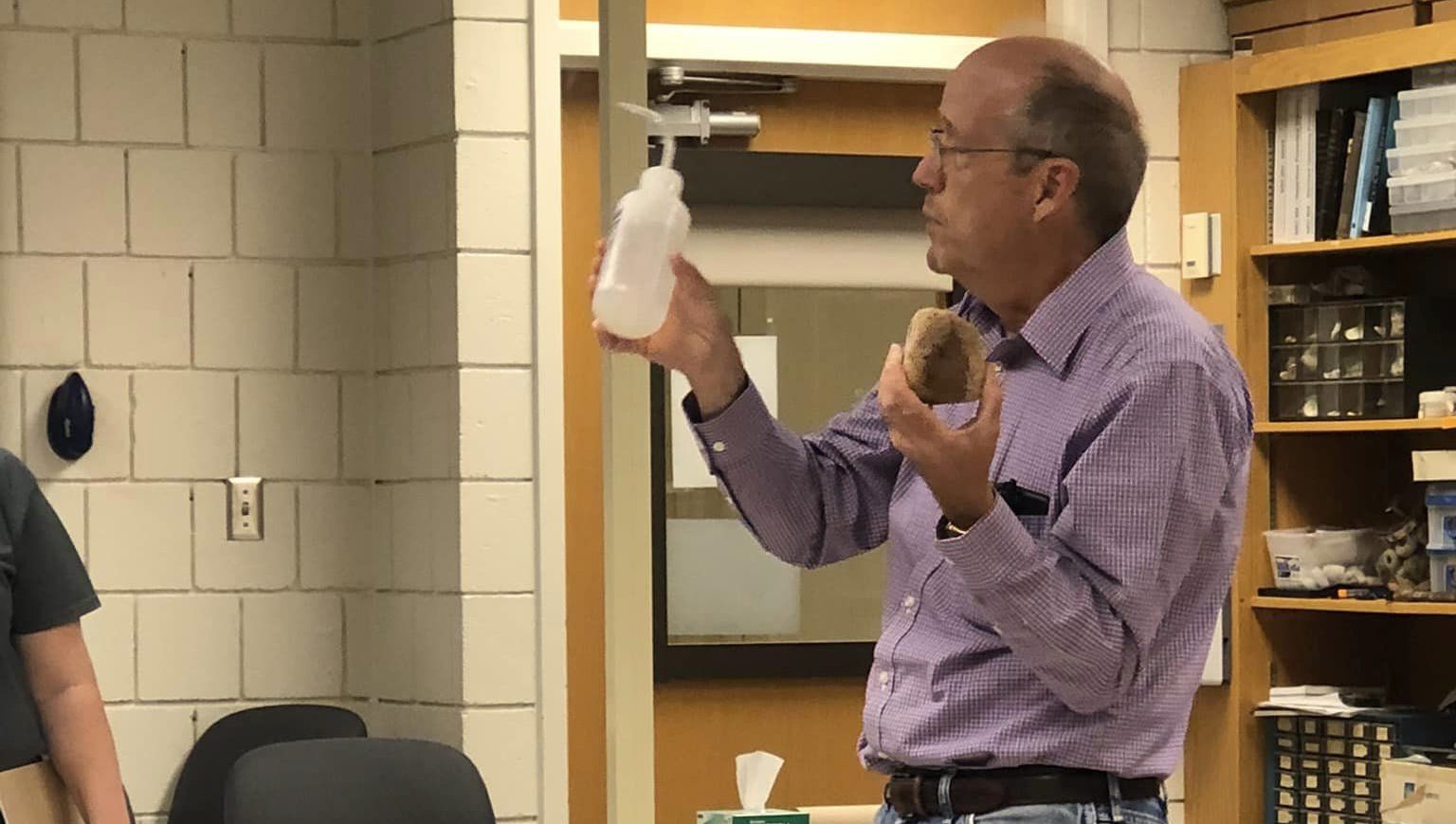 Dr. Puckette explaining about porosity and permeability!