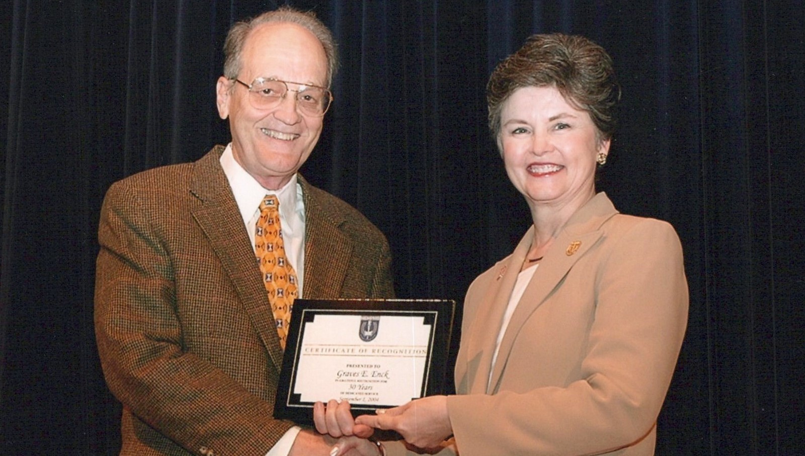 Graves Enck Honored for 30 Years of Service in 2004