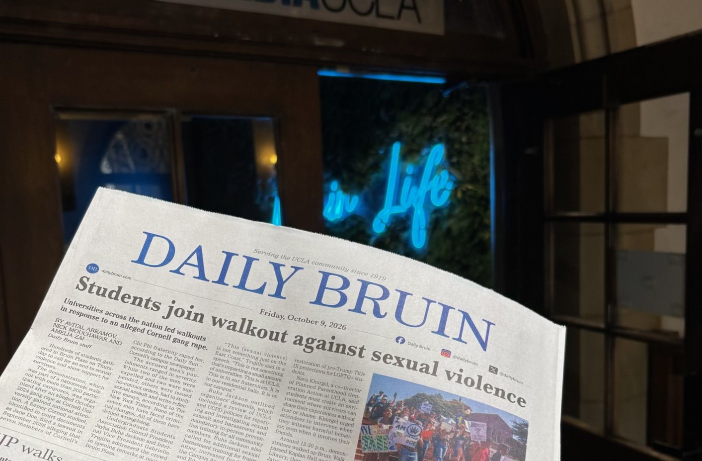 The Daily Bruin is one of very few college papers that print three times a week.
