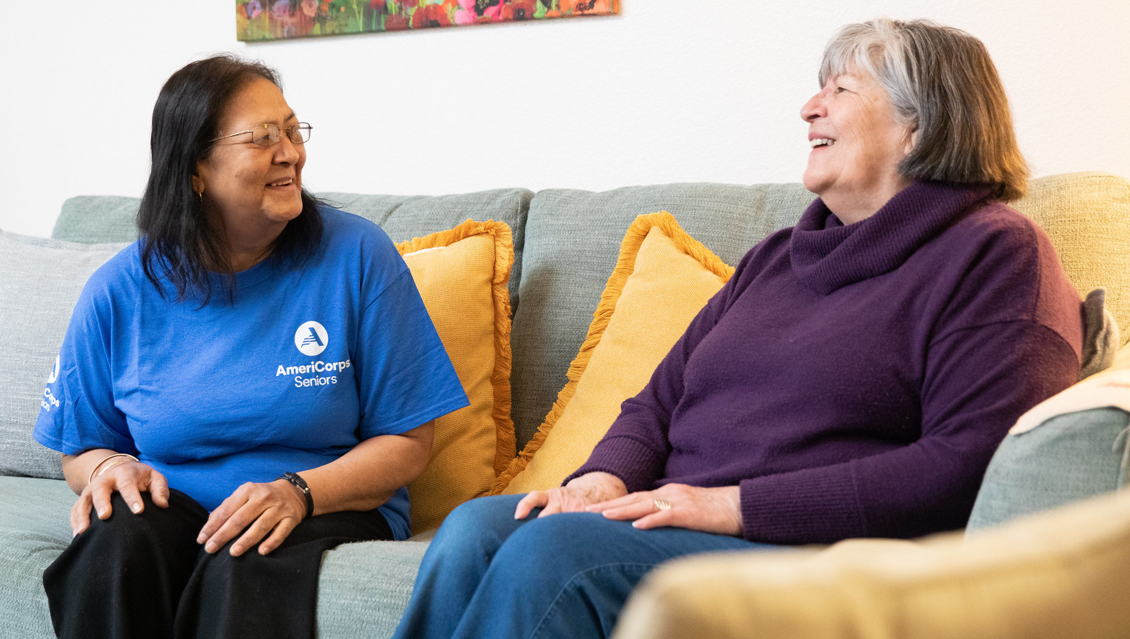 Senior Companion and client visiting