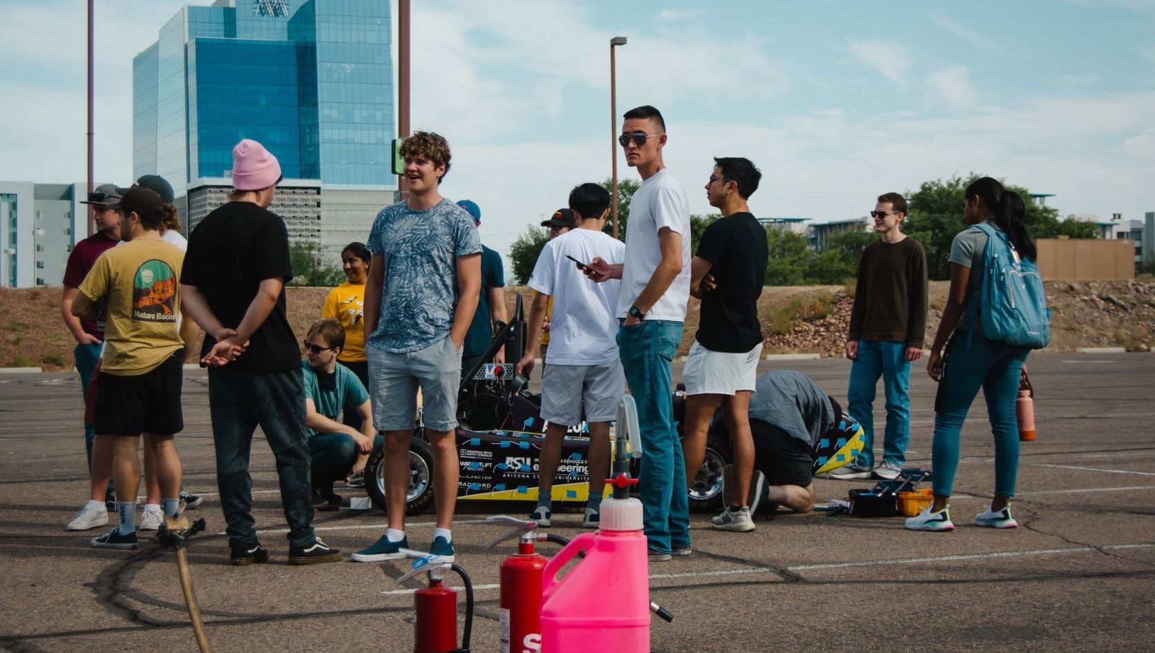 Members of the team prepping the car at our Oct 17 Testing Day