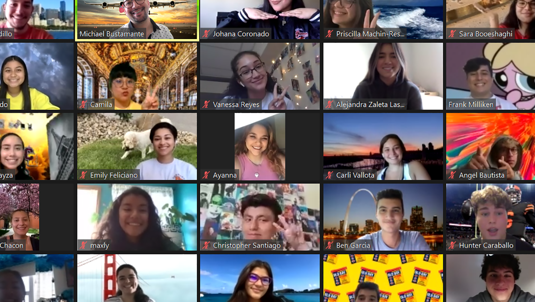 Students on a Zoom call