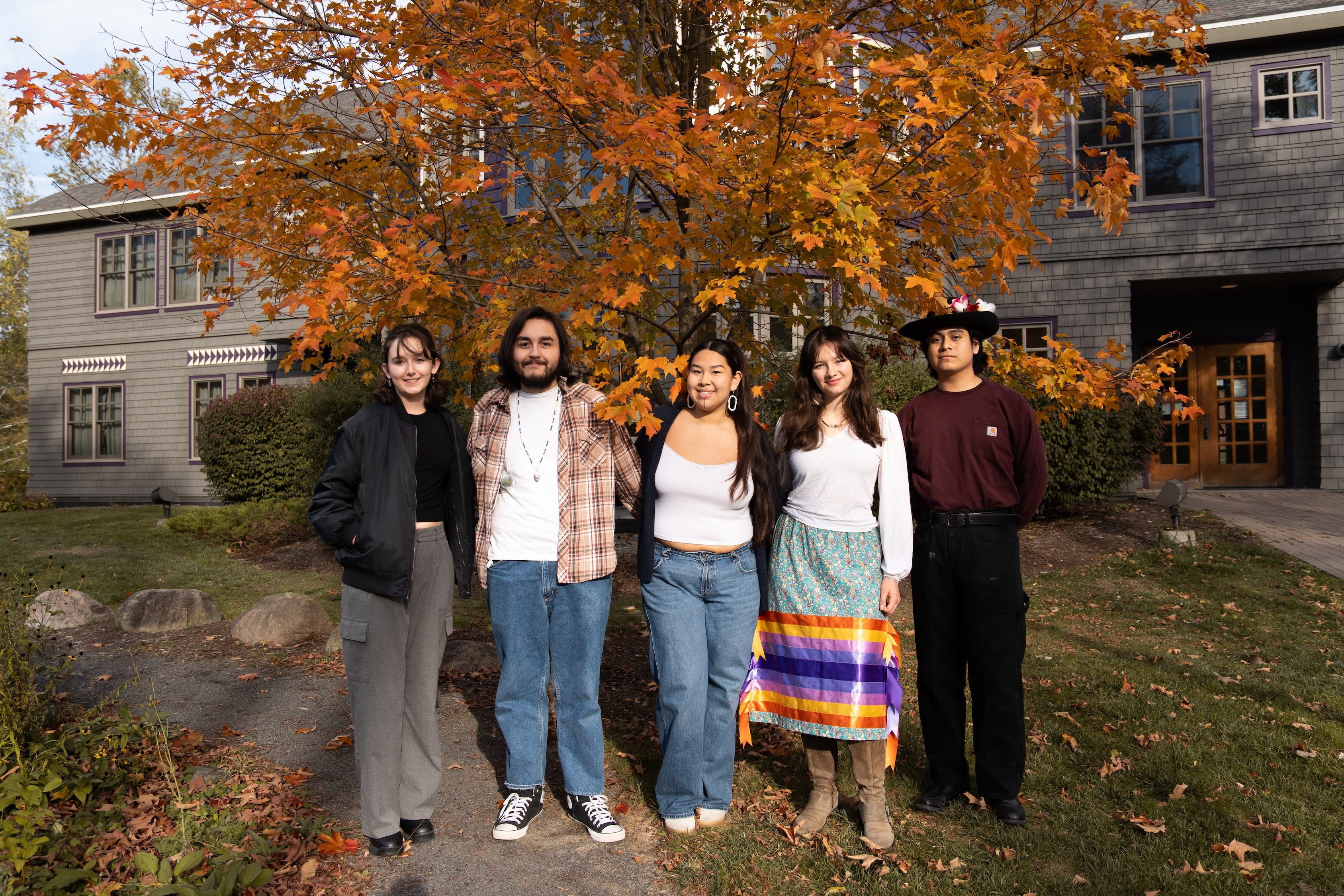 Five Students standing in front of Akwe:kon