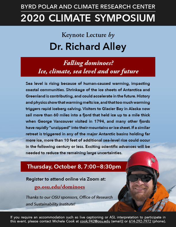 A save the date for Dr. Alley's lecture