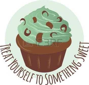Chocolate cupcake with mint icing graphic